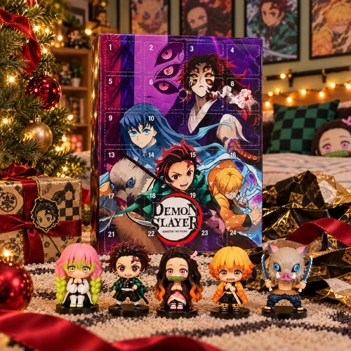 Demon Slayer advent calendar under the Christmas tree
